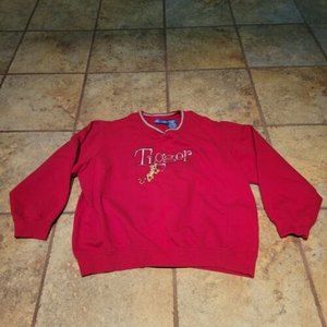 Vintage Walt Disney Store Tigger Embroidered Crewneck Red Sweatshirt Size Large